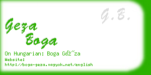 geza boga business card